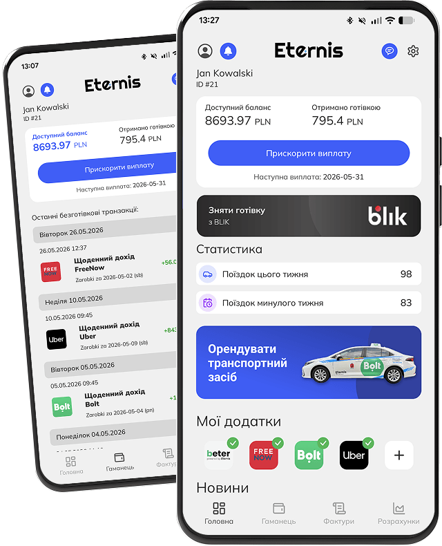 Aplikacja Eternis — mockup aplikacji mobilnej