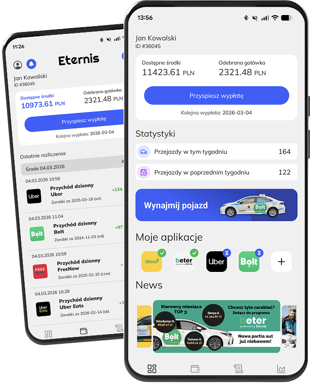 Aplikacja Eternis — mockup aplikacji mobilnej